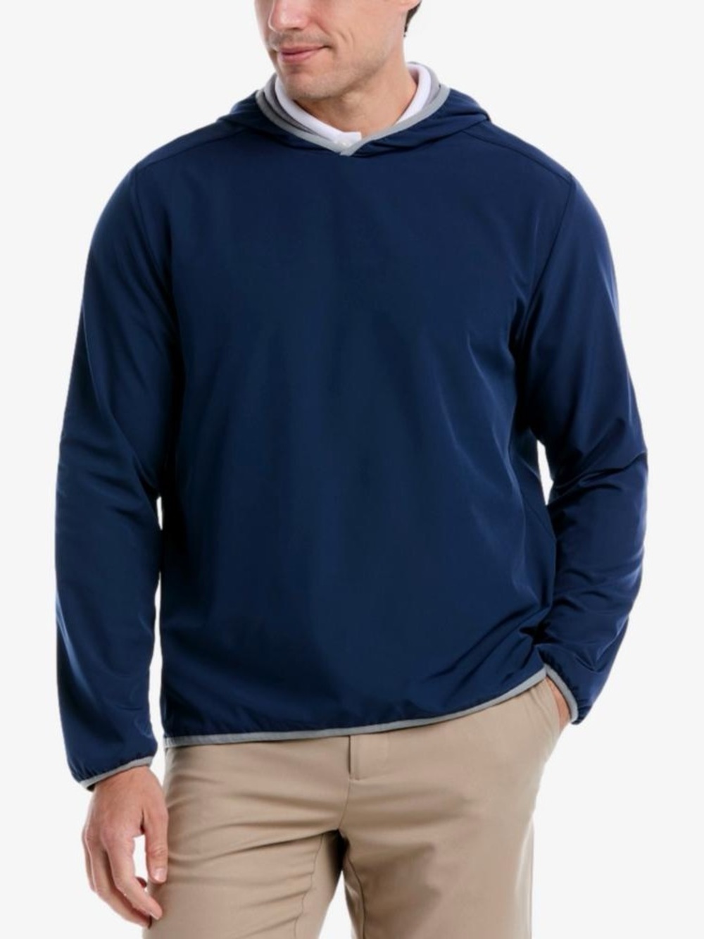 NWT PGA Tour Men's L Hoodie Pullover Jacket in India Ink Blue and Light Blue